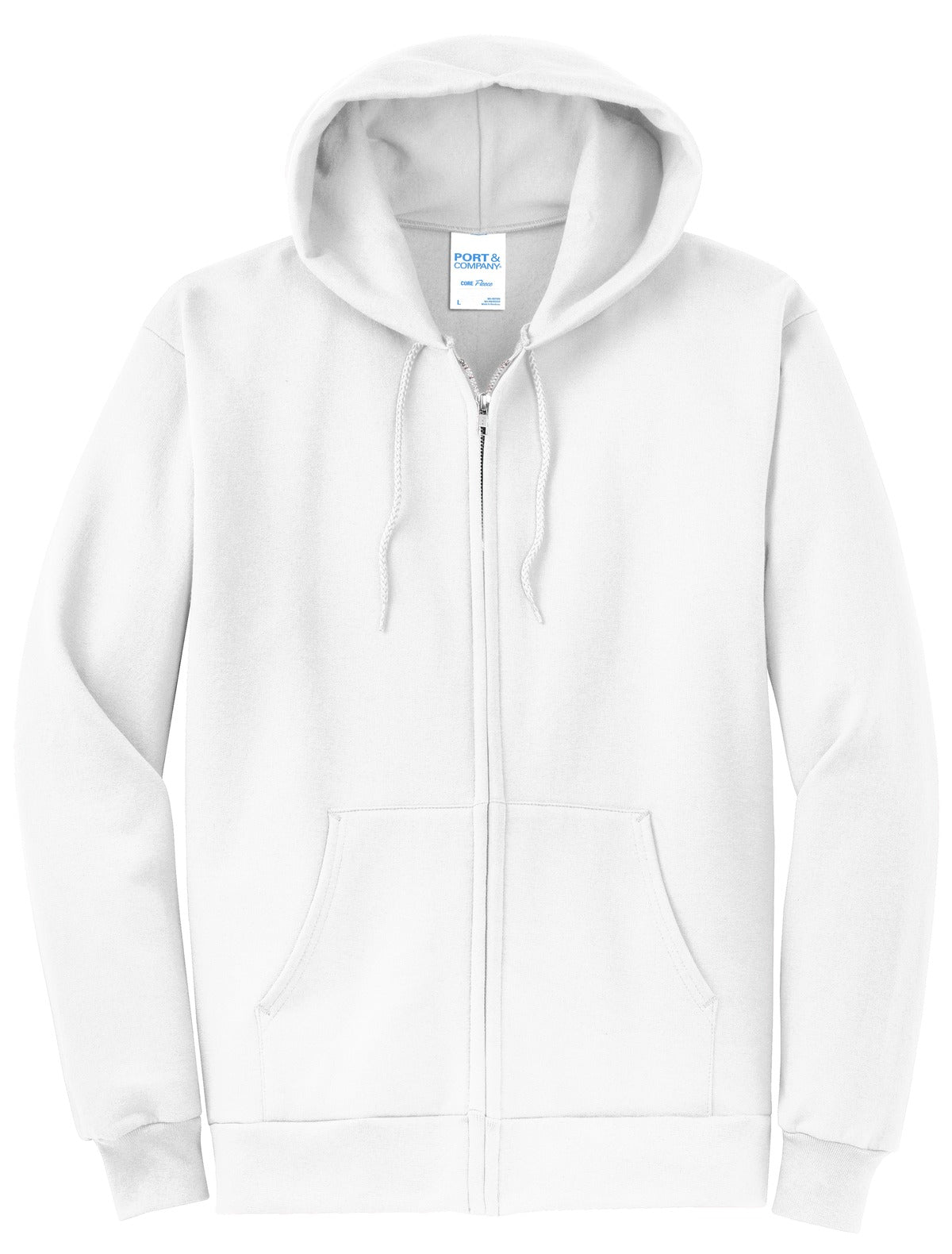 Port & Co Core Fleece Full-Zip Hooded Sweatshirt. PC78ZH