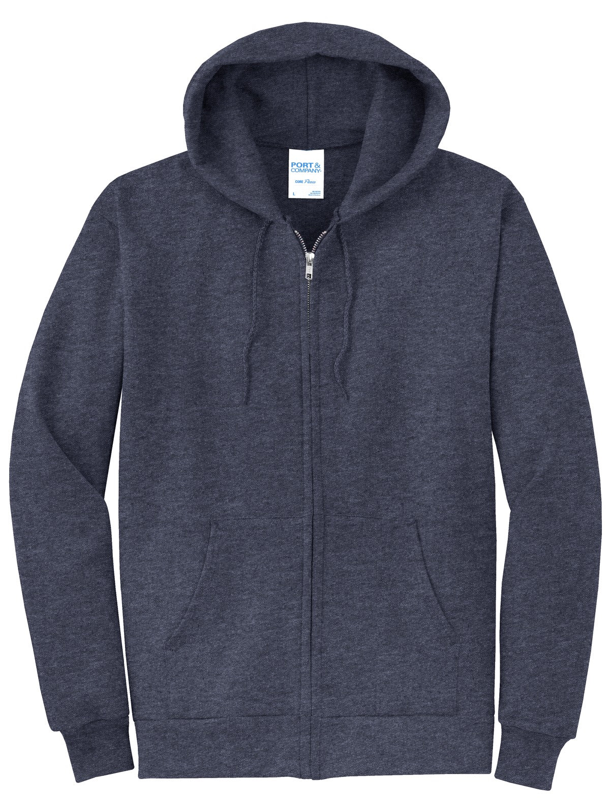 Port & Co Core Fleece Full-Zip Hooded Sweatshirt. PC78ZH