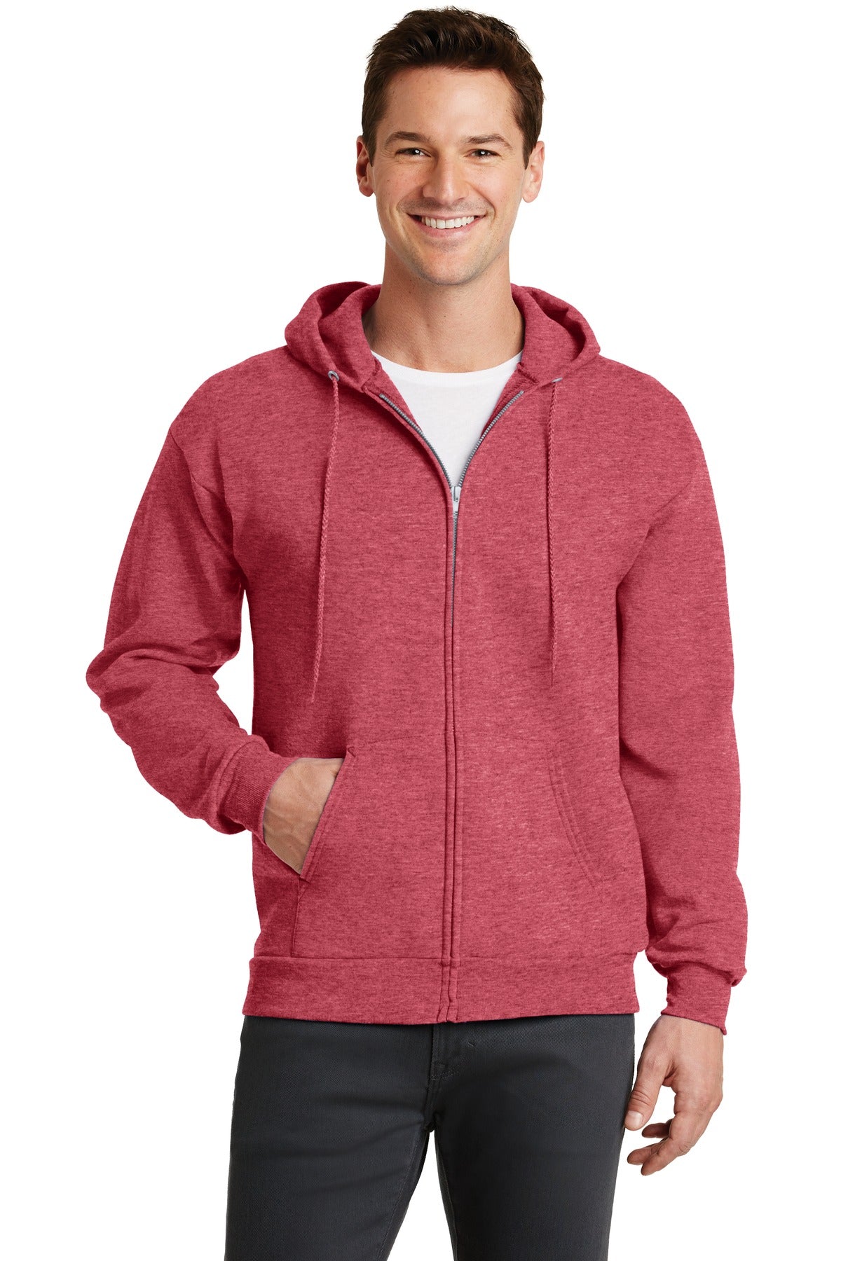 Port & Co Core Fleece Full-Zip Hooded Sweatshirt. PC78ZH
