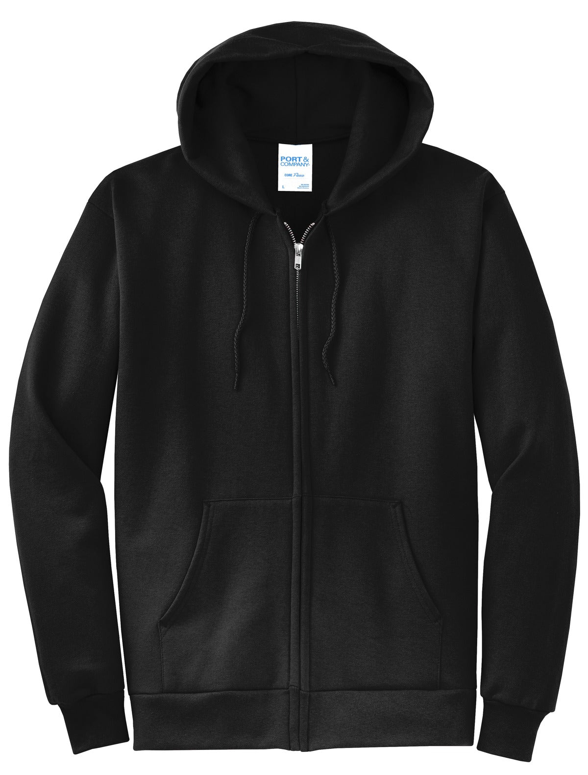 Port & Co Core Fleece Full-Zip Hooded Sweatshirt. PC78ZH