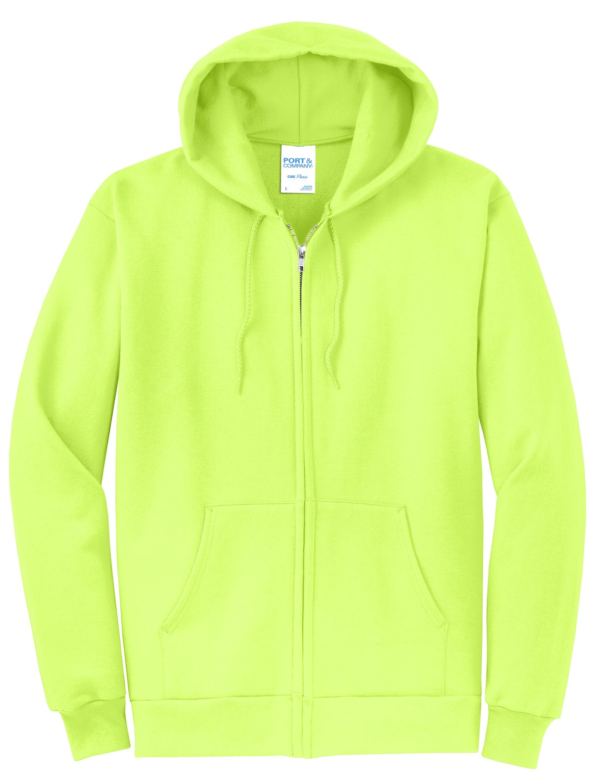 Port & Co Core Fleece Full-Zip Hooded Sweatshirt. PC78ZH