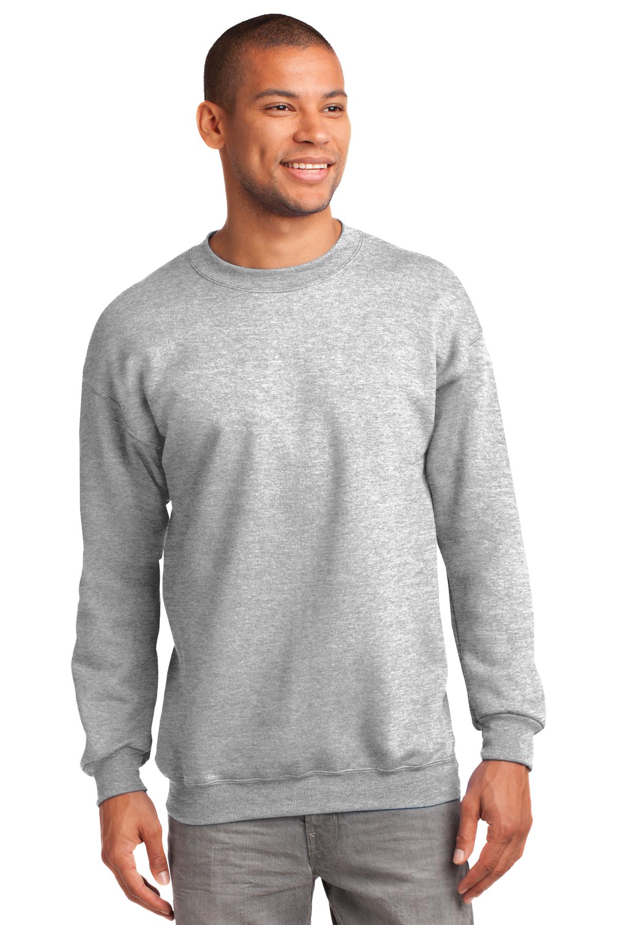 Front View of Ash Port & Co Tall Essential Fleece Crewneck Sweatshirt. PC90T  - XLT