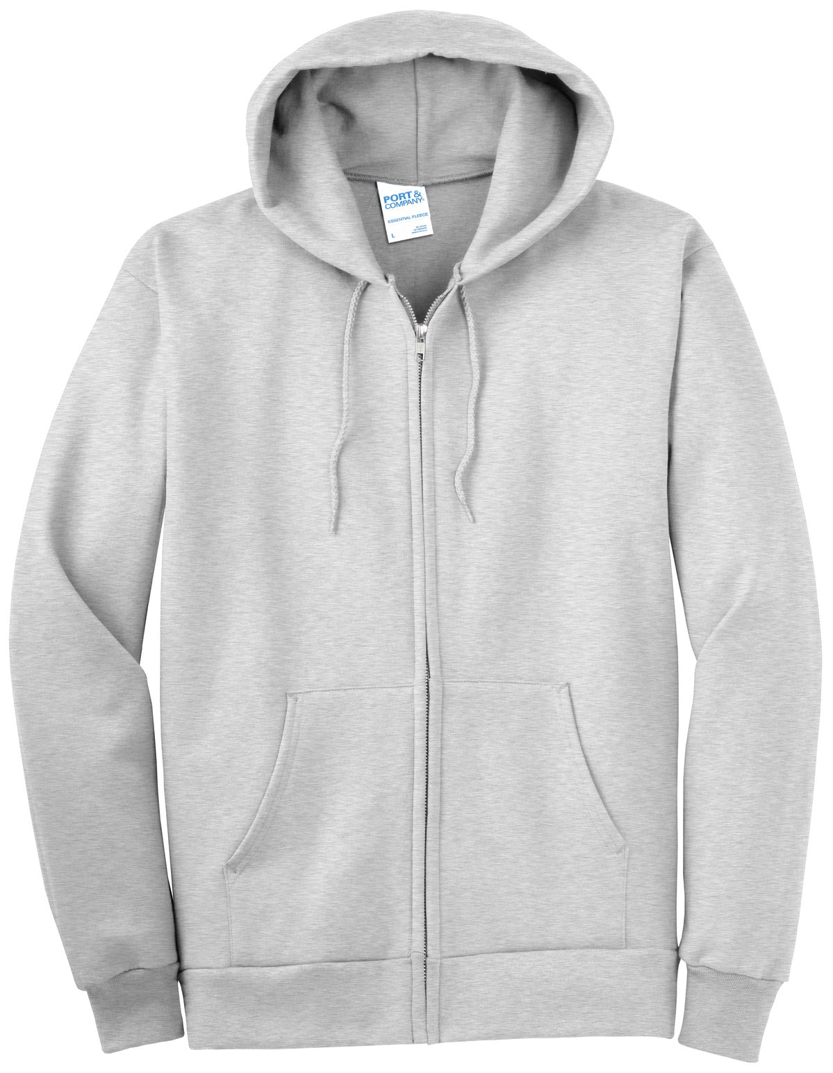 Port & Co Essential Fleece Full-Zip Hooded Sweatshirt. PC90ZH