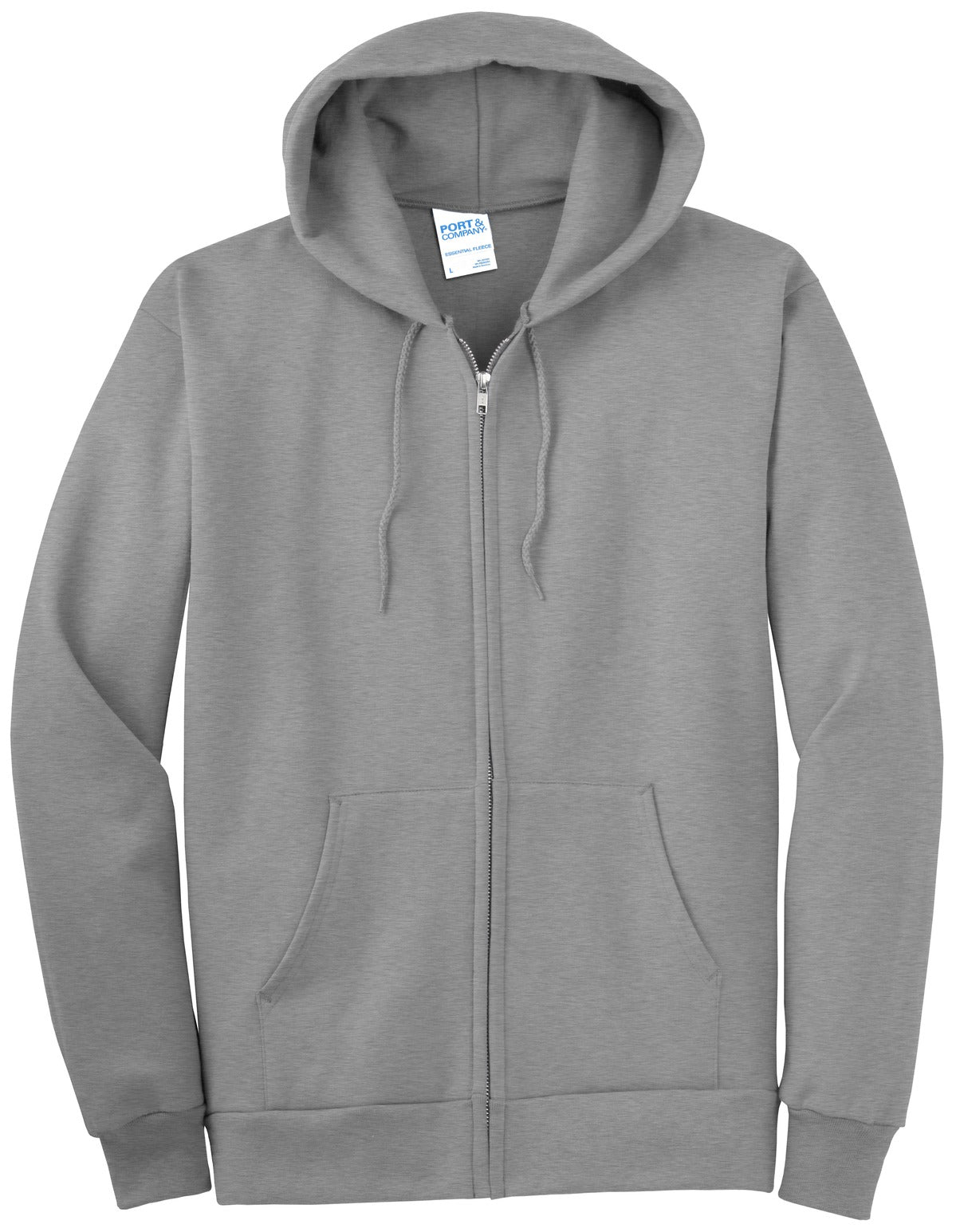 Port & Co Essential Fleece Full-Zip Hooded Sweatshirt. PC90ZH