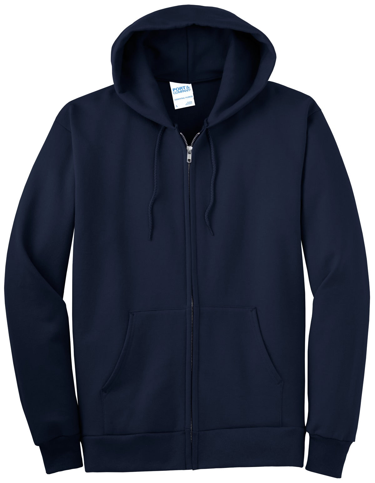 Port & Co Essential Fleece Full-Zip Hooded Sweatshirt. PC90ZH