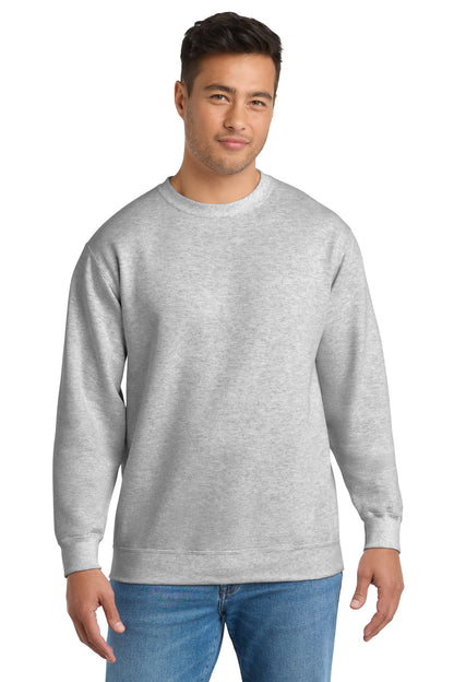 Front View of Ash Port & Co Essential Fleece Crewneck Sweatshirt. PC90  - S