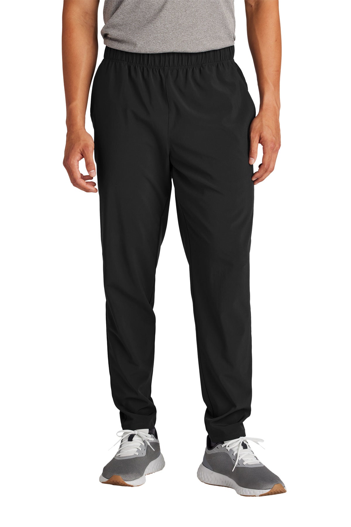 Front View of Black Sport-Tek Repeat Pant PST485  - XS