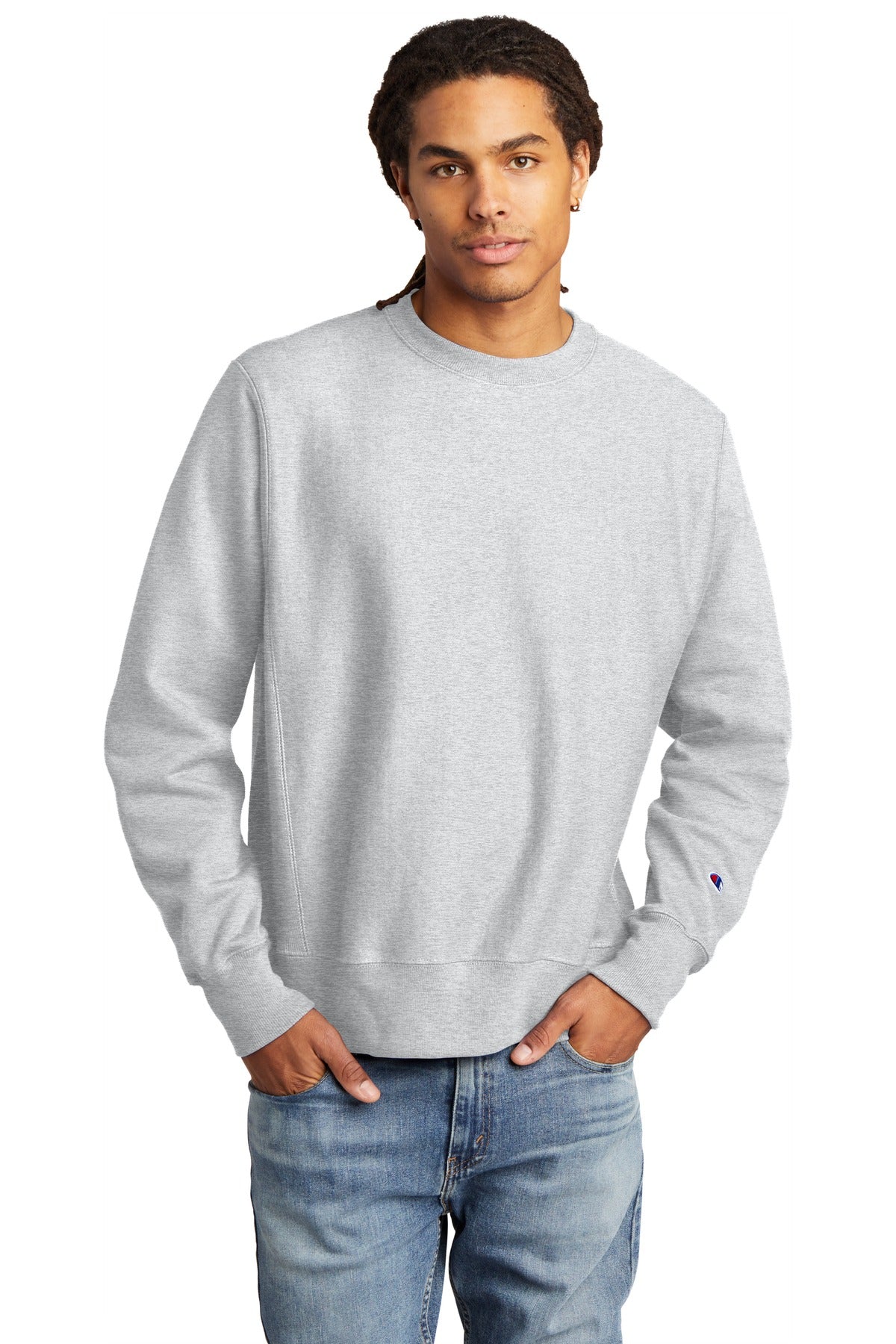 Front View of Ash Champion Reverse Weave Crewneck Sweatshirt S149  - S