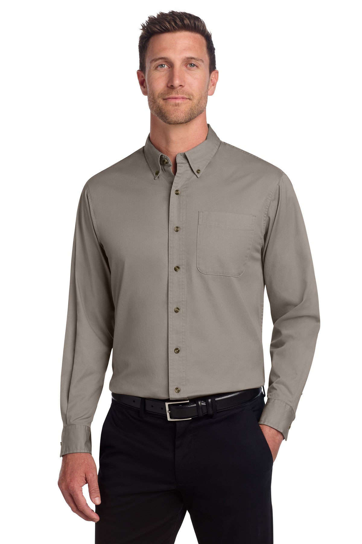 SanMar S600T_khaki_model_front.jpg