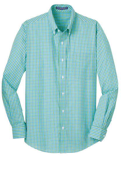 Port Authority Long Sleeve Gingham Easy Care Shirt. S654