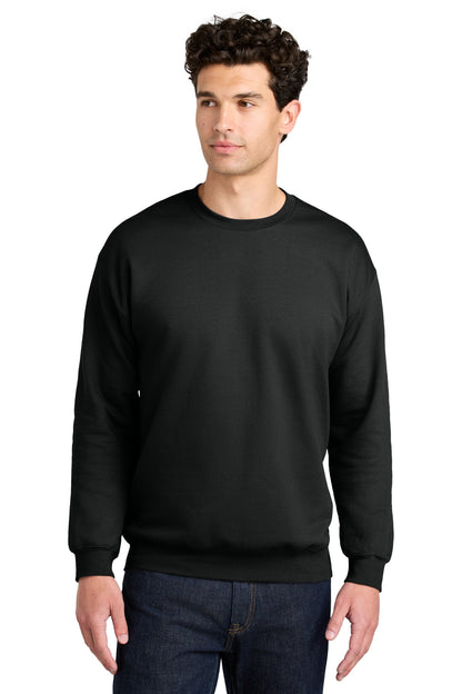 Front View of Black Gildan Softstyle Crewneck Sweatshirt SF000  - S