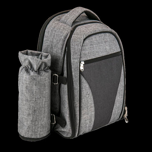 Wine & Picnic Cooler Backpack for Four + Fleece Blanket