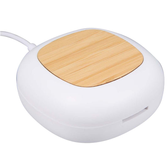 Front View of White Travel RABS and Bamboo Essential Oil Diffuser