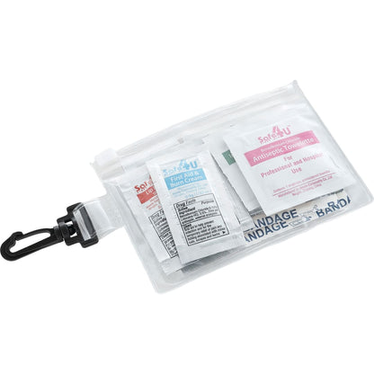 Front View of Clear On The Go 12-Piece First Aid Pack