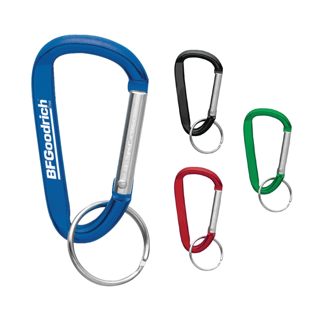 Front View of Blue Small Carabiner Key Ring