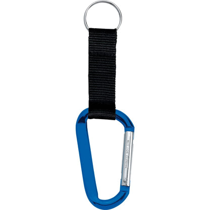 Front View of Blue Large Carabiner Key Ring