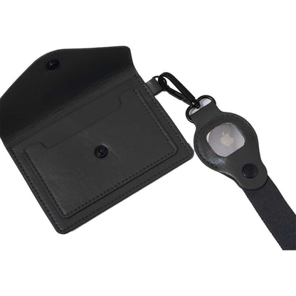 Black Recycled Wrist Lanyard with Card Holder