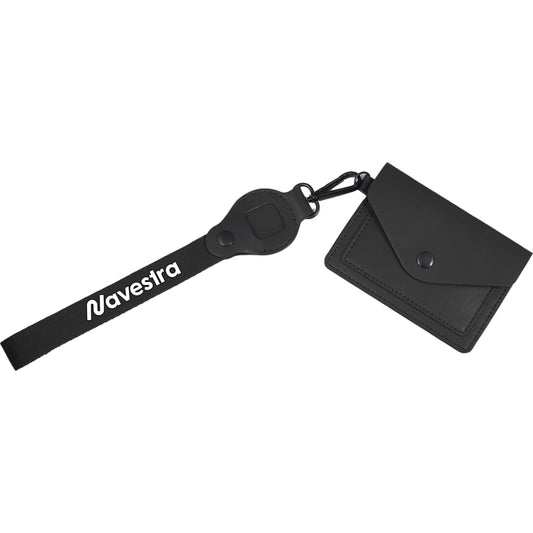 Black Recycled Wrist Lanyard with Card Holder
