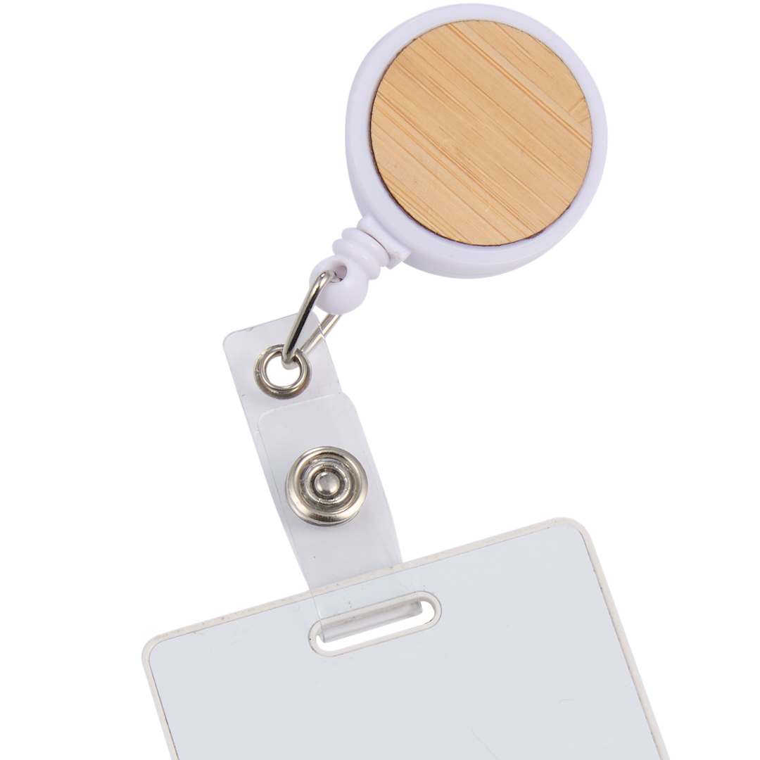 Front View of Natural Bamboo Badge Holder