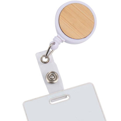 Front View of Natural Bamboo Badge Holder
