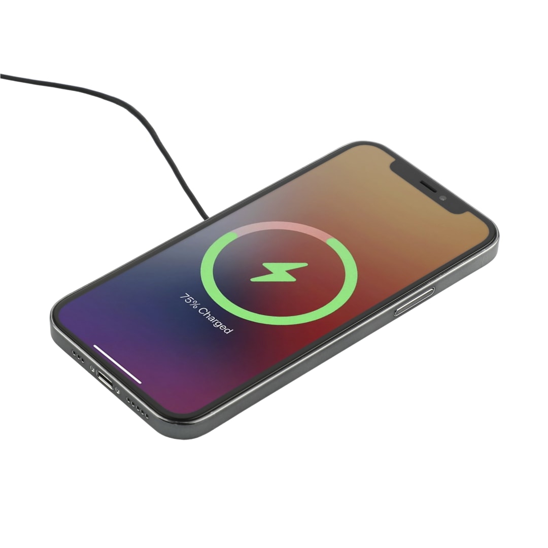 Front View of Black MagClick™ Fast Wireless Charging Pad