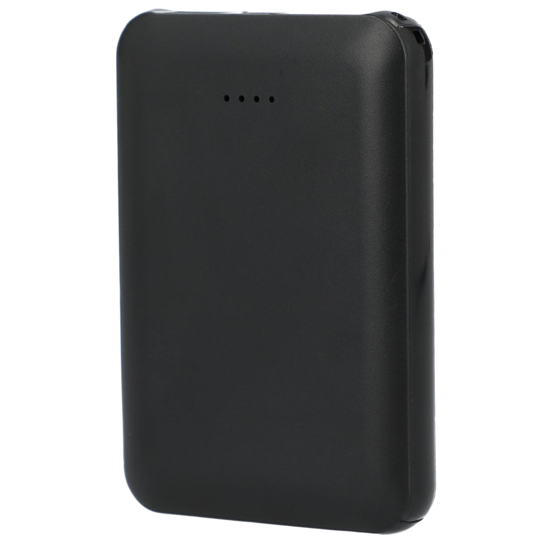 Front View of Black UltraPwr 4000 mAh Power Bank with Type-C Output