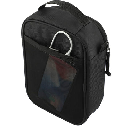 Front View of Black RPET Tech Organizer