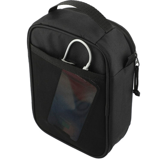 Front View of Black RPET Tech Organizer