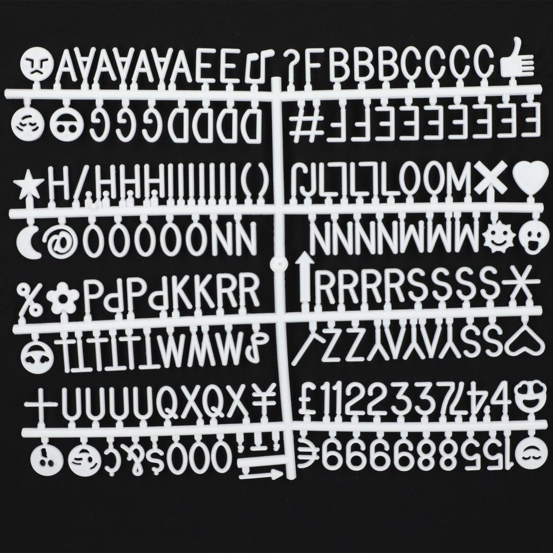 Front View of Black Felt Board with Letters