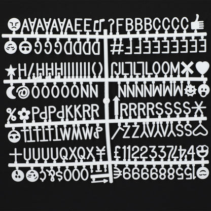 Front View of Black Felt Board with Letters