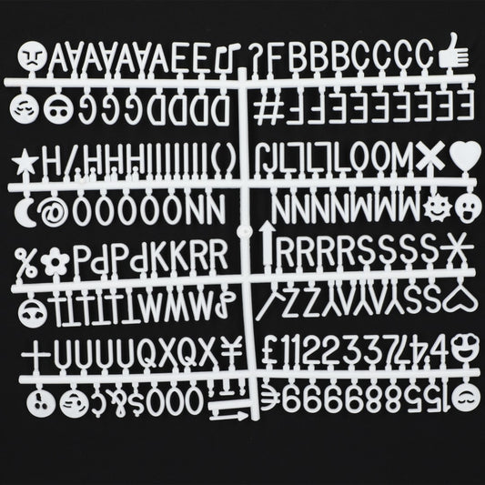 Front View of Black Felt Board with Letters