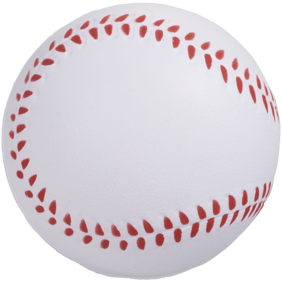 Front View of White Baseball Stress Reliever