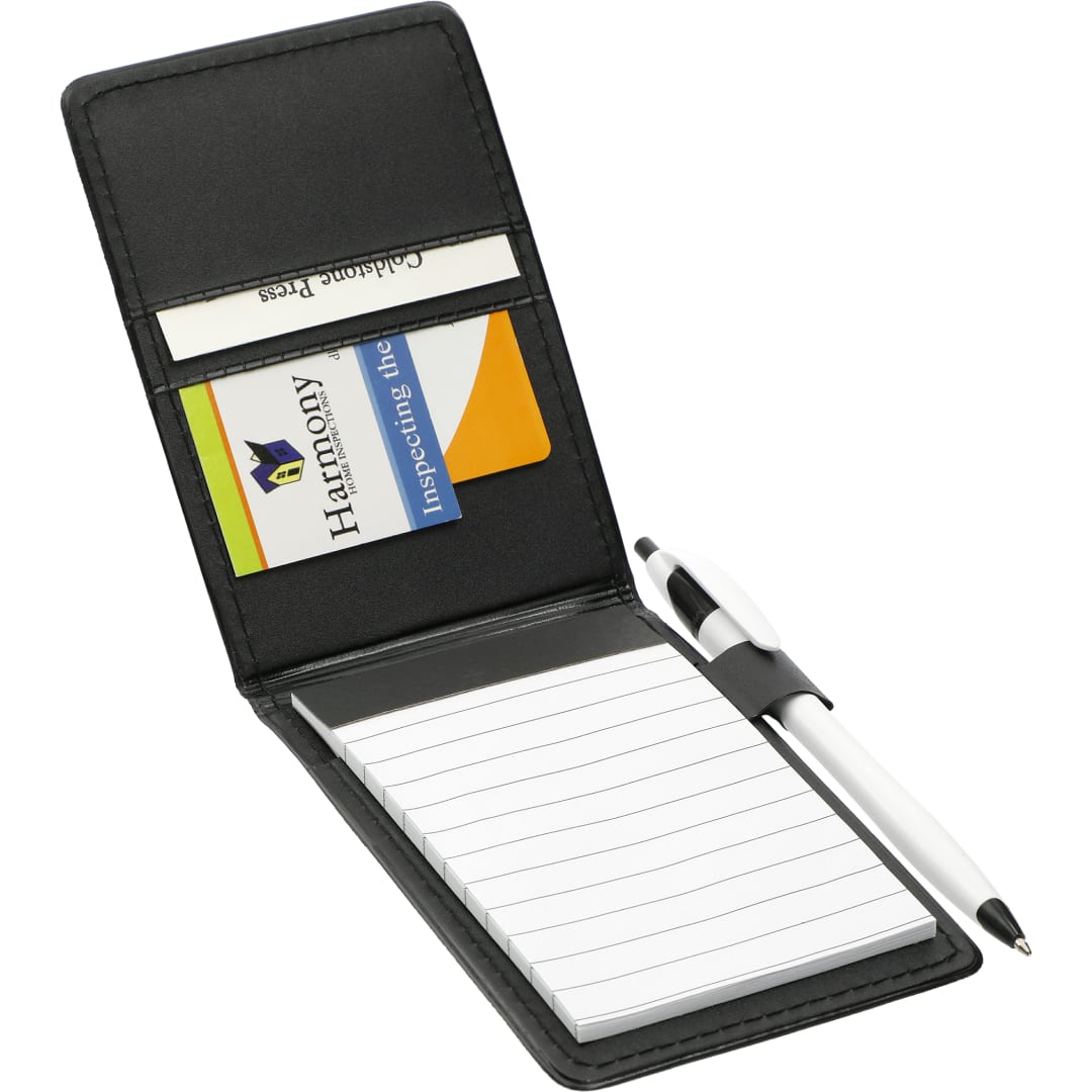 Front View of Black FSC® Mix 3.5" x 5" Pal Pocket Jotter