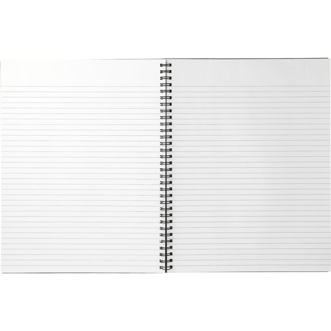 Front View of Black FSC® Mix 8.5" x 11" Lg Business Spiral Notebook