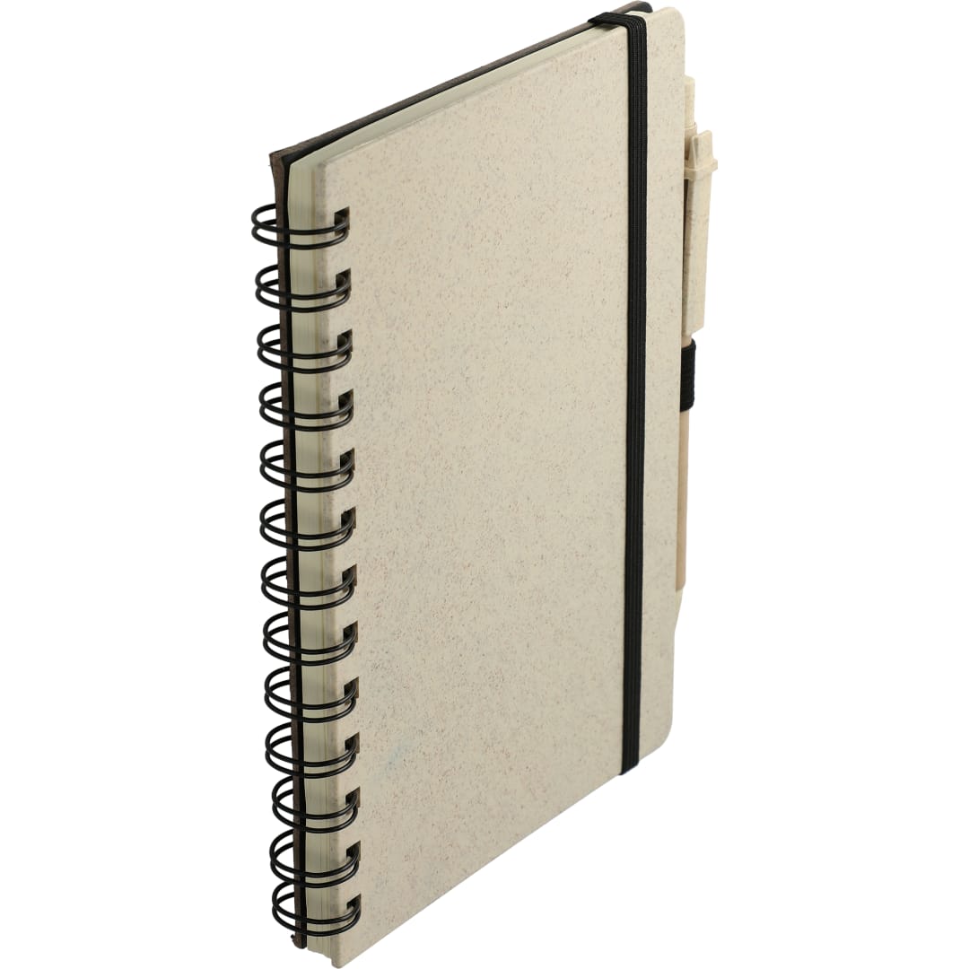 FSC® Mix 5" x 7" Wheat Straw Notebook with Pen