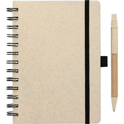 FSC® Mix 5" x 7" Wheat Straw Notebook with Pen