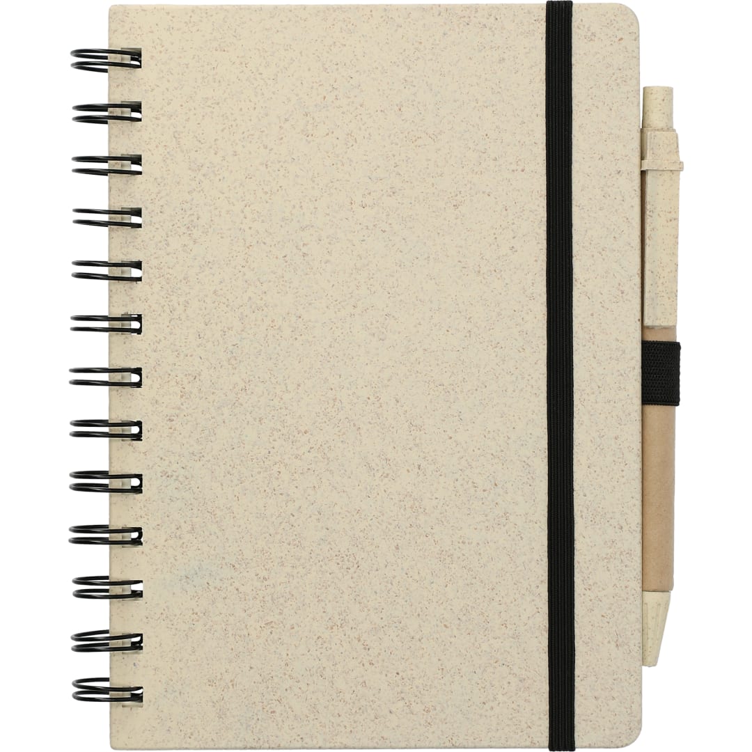 FSC® Mix 5" x 7" Wheat Straw Notebook with Pen