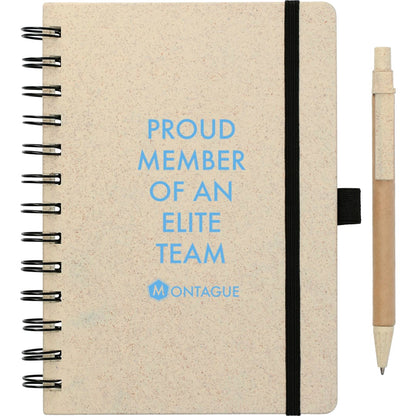 FSC® Mix 5" x 7" Wheat Straw Notebook with Pen