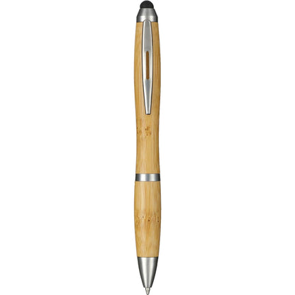 Front View of Natural FSC Bamboo Nash Stylus Pen