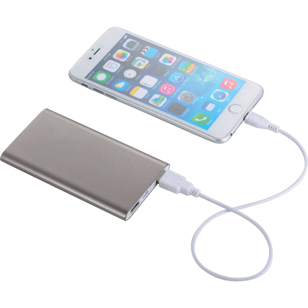 Gray Sleek Aluminum 4000 mAh Power Bank