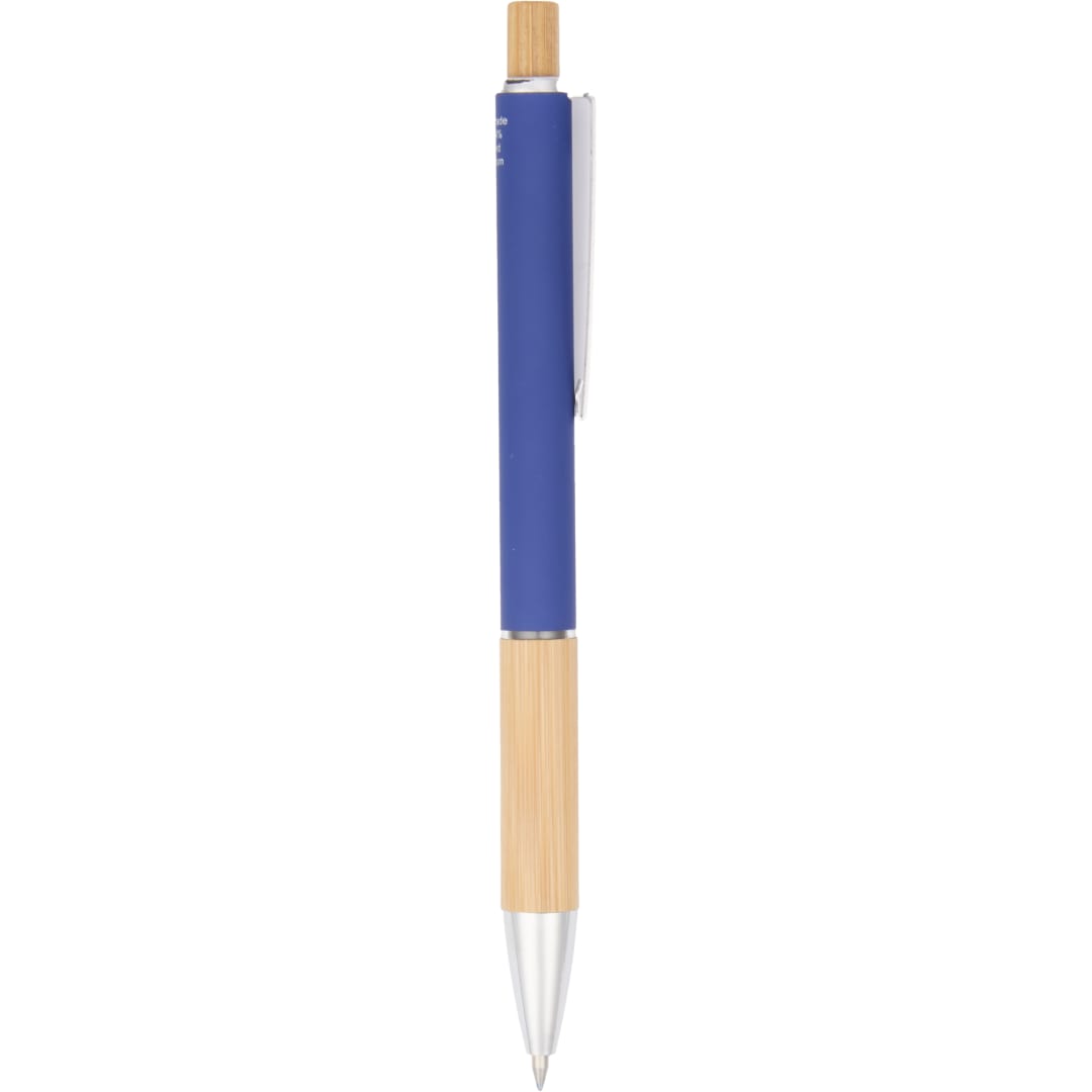 Front View of Black Bamboo rAL Soft Touch Ballpoint