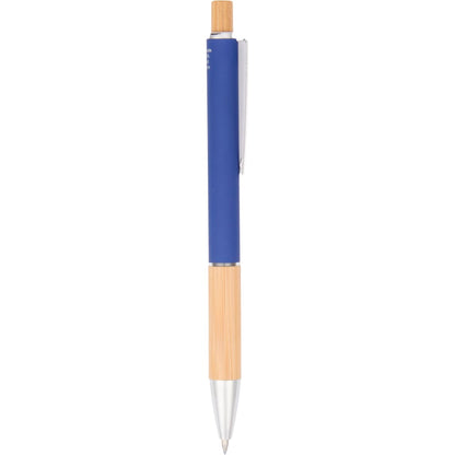 Front View of Black Bamboo rAL Soft Touch Ballpoint