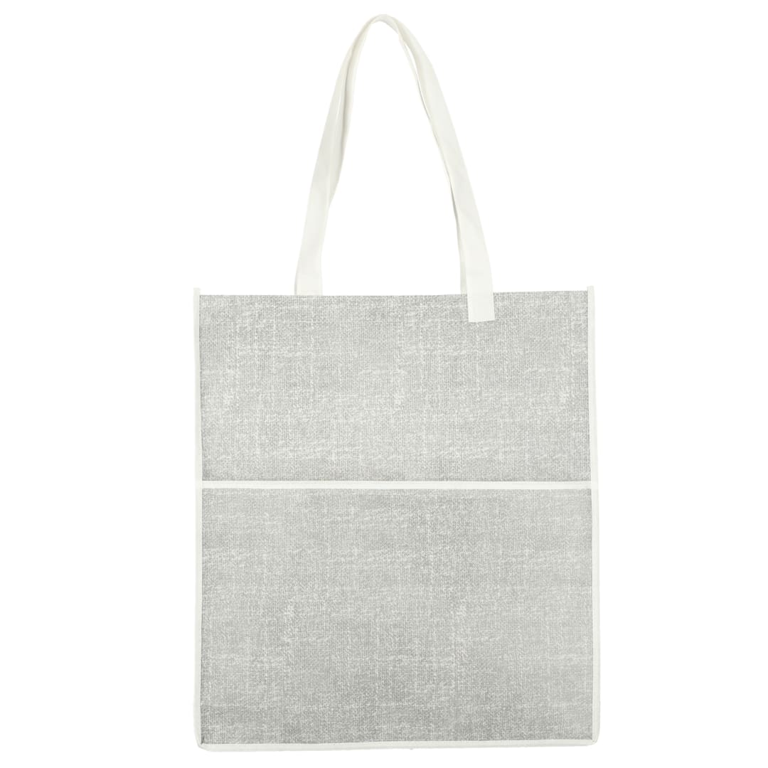 Front View of Black Apollo Recycled Non-Woven Convention Tote