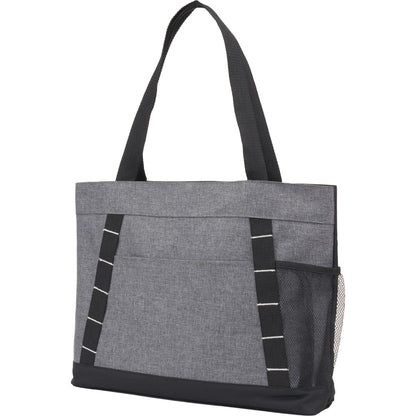 Front View of Gray Snap Meeting RPET Tote