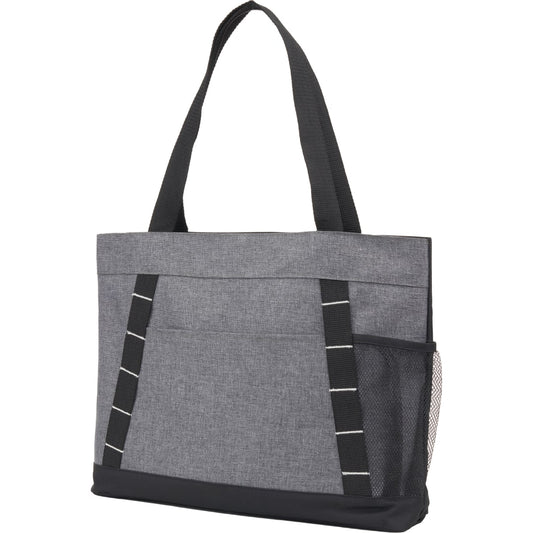 Front View of Gray Snap Meeting RPET Tote