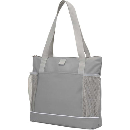 Front View of Gray Arrival RPET Meeting Tote