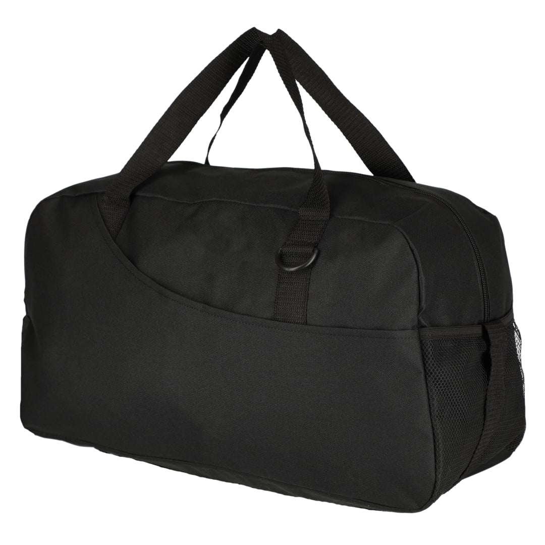Front View of Black Swoop Recycled Duffle