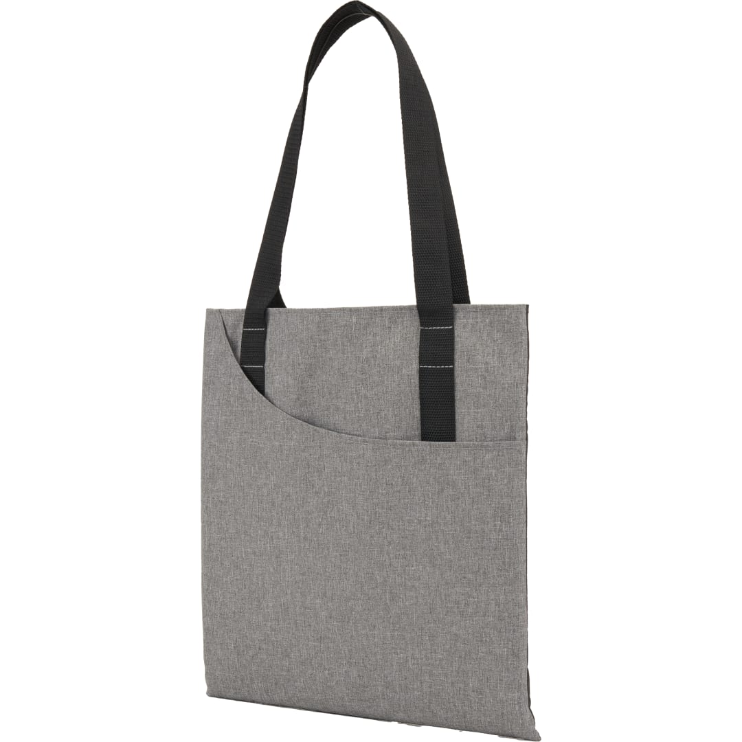 Front View of Gray Swoop RPET Convention Tote