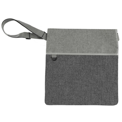 Front View of Gray Double Heather RPET Crossbody Tote