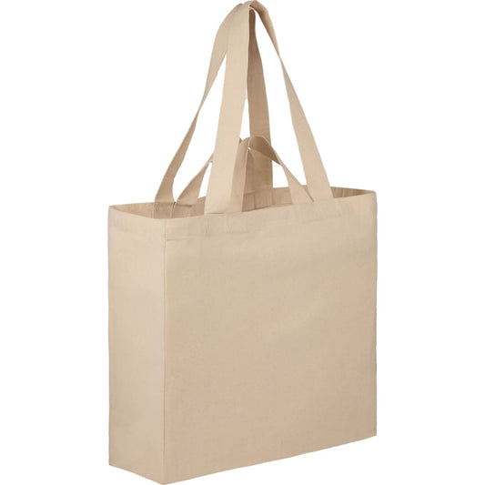 Front View of Natural Dual Carry 6oz Organic Cotton Tote